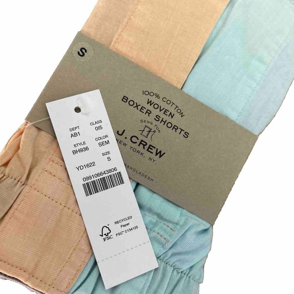 NWT J CREW Boxer Underwear Color Block Size S 100% Cotton
